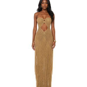 Crochet Fringe Maxi Dress