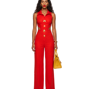 Sleeveless Collared Jumpsuit